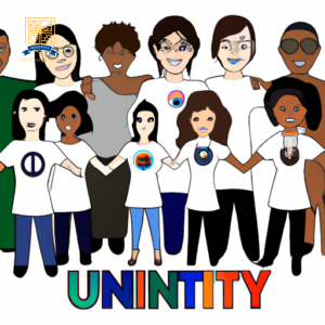 An image of a diverse group of individuals of different ages and ethnicities, smiling and holding hands, representing unity and support