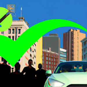 An image of a diverse group of smiling individuals driving various cars, all with a green checkmark symbolizing affordable full coverage car insurance