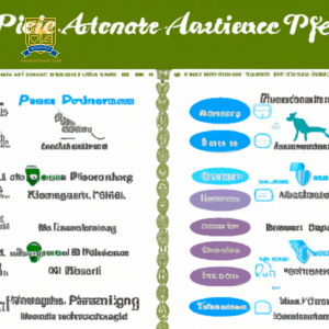 An image of a diverse array of pet insurance options listed side by side with varying coverage details, prices, and benefits, all neatly organized and easy to compare