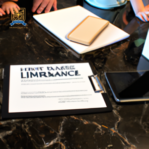 An image of a family sitting around a kitchen table, discussing term life insurance coverage options
